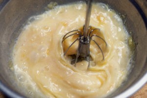 Flan de gambas con salsa tonnato