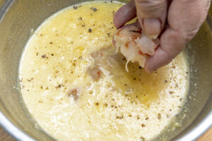 Flan de gambas con salsa tonnato