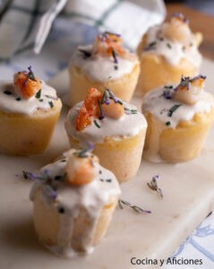 Flan de gambas con salsa tonnato