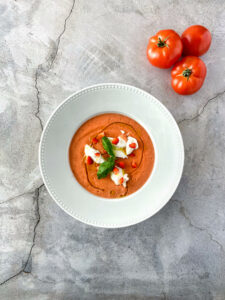 Salmorejo de fresas